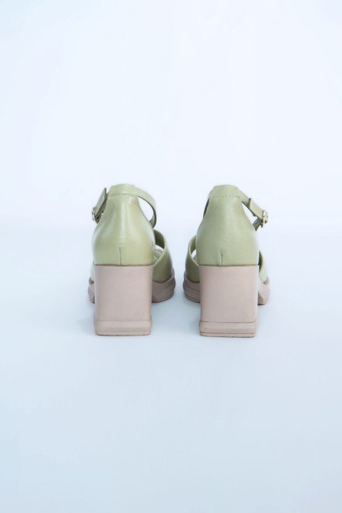 Kadın Topuklu Ayakkabı Z395001-Yeşil - 7