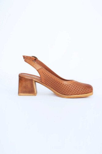 Kadın Topuklu Ayakkabı Z6919002-Taba - 7