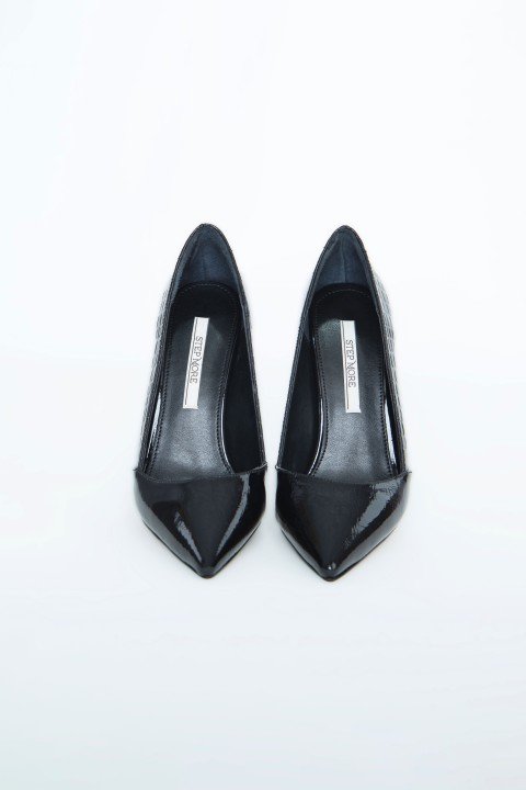 Kadın Topuklu Ayakkabı Z711437-Siyah Rugan - 2