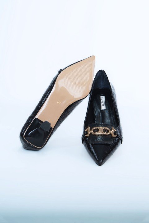 Kadın Topuklu Ayakkabı Z711533-Siyah Rugan - 8