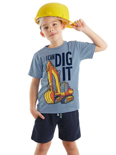 Kepçe İşte Erkek Çocuk T-shirt Şort Takım - DENOKİDS