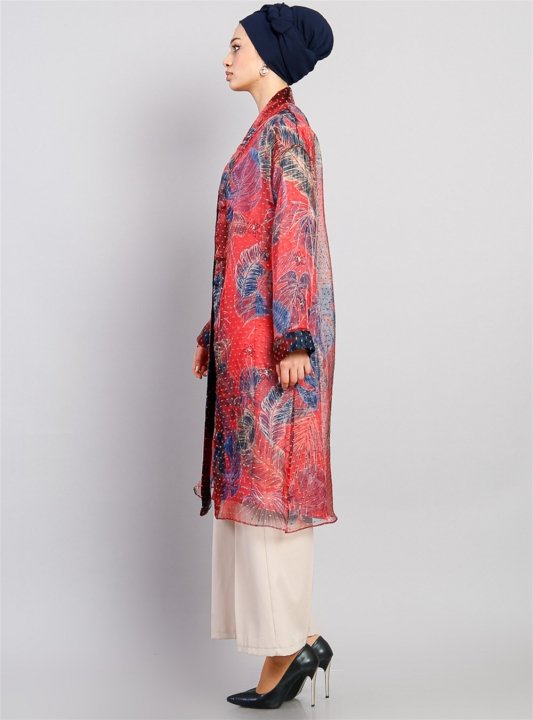 Kimonolu Tunikli Takım Kırmızı - 2