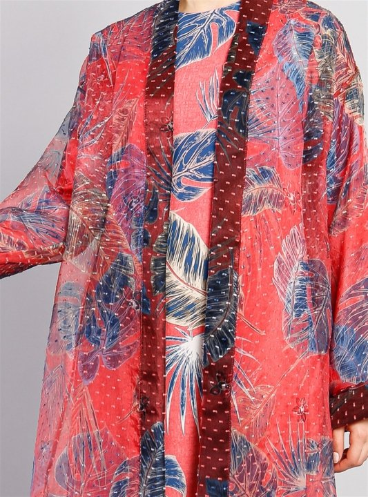 Kimonolu Tunikli Takım Kırmızı - 4