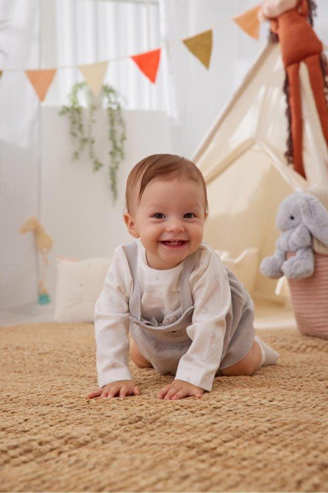 Kız Bebek Elbise Set-Gri - 2