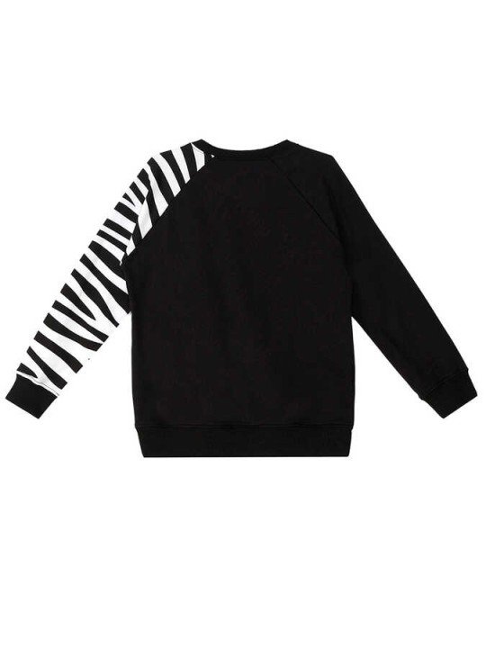 Kız Çocuk Fırfırlı Zebra Sweatshirt - Siyah - 5