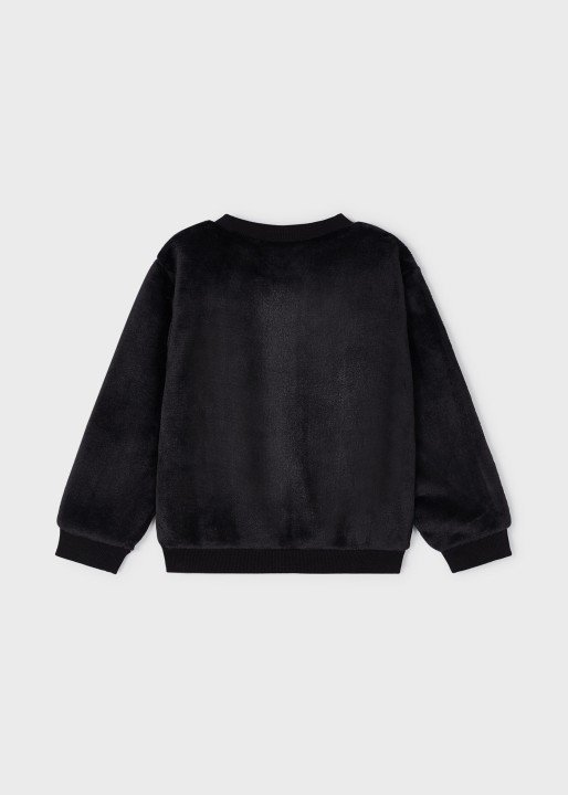 Kız Çocuk İşlemeli Sweatshirt-Siyah - 5