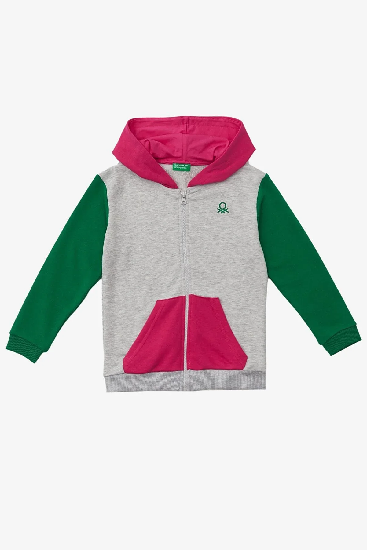 Kız Çocuk Kapüşonlu Sweatshirt - Yeşil - 1
