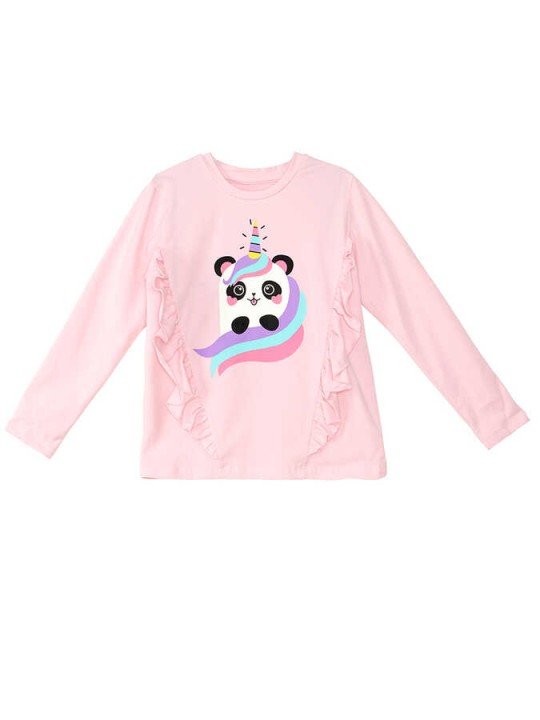 Kız Çocuk Panda Unicorn T-shirt Tayt Takım - Pembe - 4