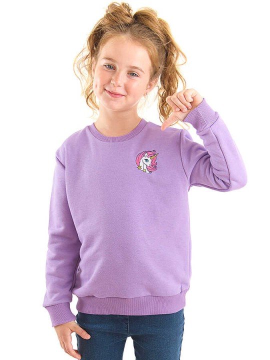 Kız Çocuk Unicorn Sweatshirt - Lila - 1