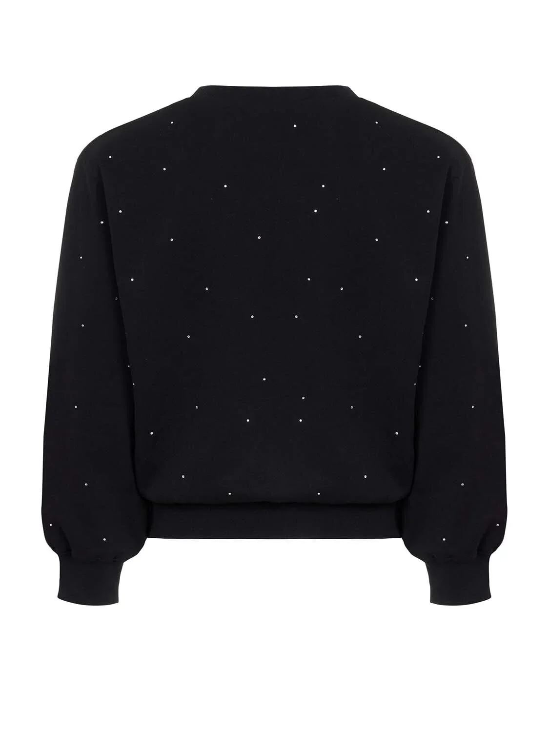 Kristal Yapıştırma Taş Detaylı Sweatshirt-Siyah - 4
