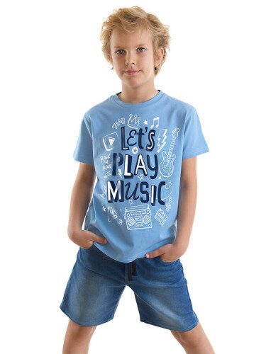 Let's Play Erkek Çocuk T-shirt Denim Şort Takım - DENOKİDS