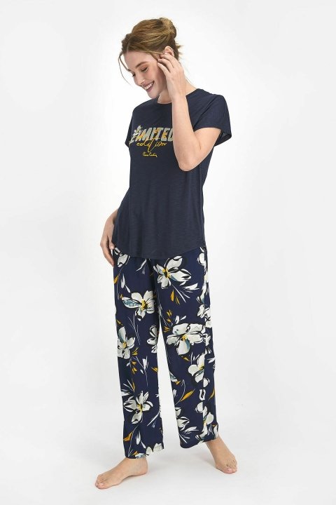Pierre Cardin Lily Kadın Kısa Kol Pijama Takımı Lacivert PC7750 - 1