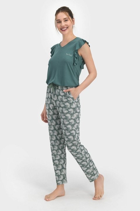 Pierre Cardin Pollen Kadın Kısa Kol Pijama Takımı Çam Yeşili PC7759 - 1