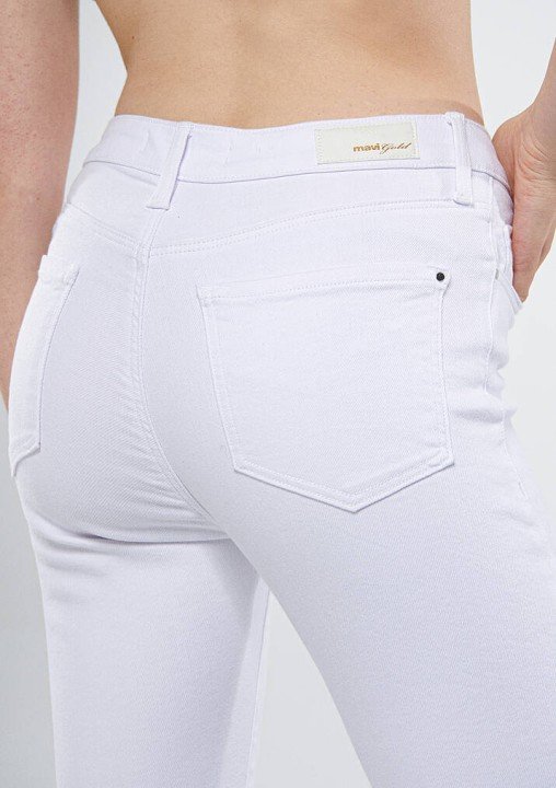 SERENAY Gold Shape Kadın Jean Pantolon-Beyaz - 6