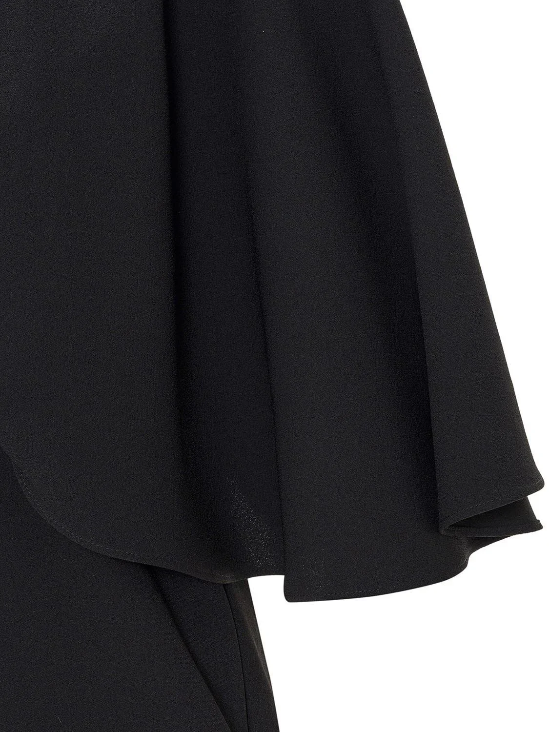 Şerit Taş Süslemeli V Yaka Elbise-Siyah - 7