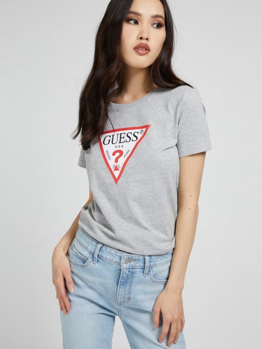 Üçgen Logolu T-shirt-Gri - 1